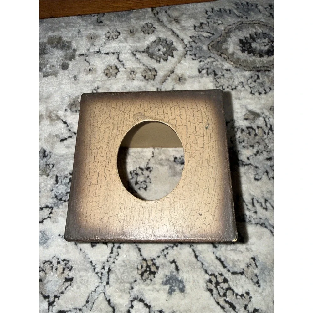 VTG Pressed Paper Cottage Tissue Box Cover Country Shabby Painted Primitive